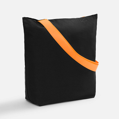 Шопер B5, черный с широкими черными ручками (Оранжевый)