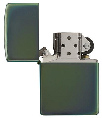 Зажигалка ZIPPO Classic с покрытием Chameleon™, латунь/сталь, зелёная, глянцевая, 38x13x57 мм