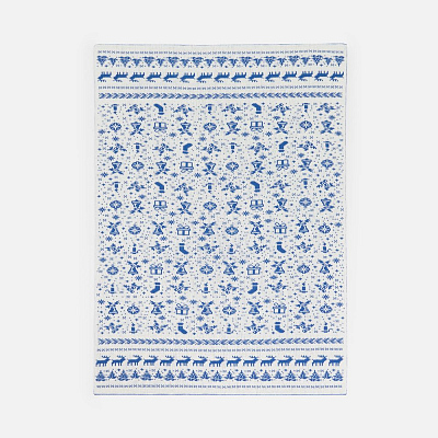 Плед Holidale, синий с молочным