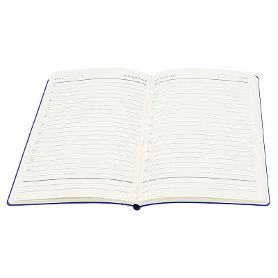 Ежедневник A5 недатированный Equator в мягком переплёте, синий с серебристым