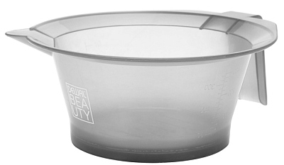 Чаша для краски  Dewal Beauty с резинкой на дне, серая  прозрачная (Серый)