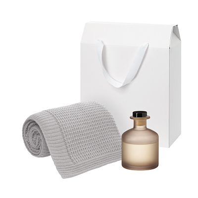 Подарочный набор Mizu, Malta Soft, бежевый (диффузор, плед) (Бежевый, серый)