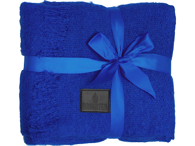 Плед акриловый Mohair с патчем (Синий)