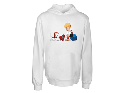 Худи из хлопка френч-терри 220 г/м2 Карлсон (Белый)