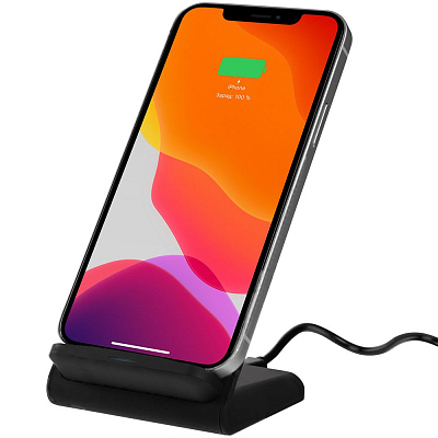 Беспроводное зарядное устройство с быстрой зарядкой Overtop, черное (Чёрный)