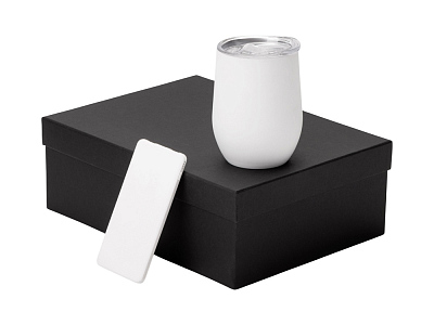 Подарочный набор COLOR IT с термокружкой и повербанком (Белый)