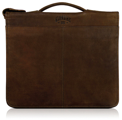 Папка для документов KLONDIKE «Ben», натуральная кожа в темно-коричневом цвете, 33 х 22,5 х 2,5 см (Коричневый)