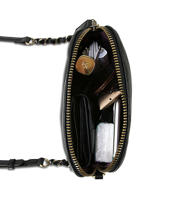 Сумка наплечная женская BUGATTI Passione, чёрная, полиуретан, 23х8х17,5 см