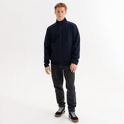 Толстовка на молнии Астин (Astin) темно-синяя, размер XXL