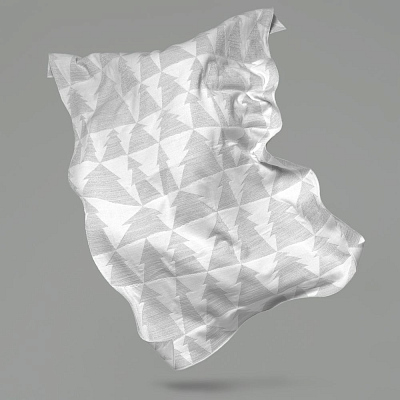 Плед «Танцующий лес», белый с серебристым