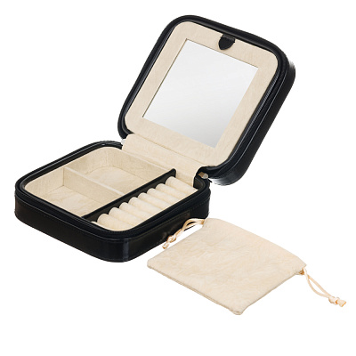 Шкатулка для украшений Jardin D'Ete, цвет антрацит, "рептилия", 13 х 13 х 5,5 см (Черный)