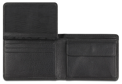 Бумажник Mano "Don Montez", натуральная кожа в черном цвете, 11 х 8,4 см