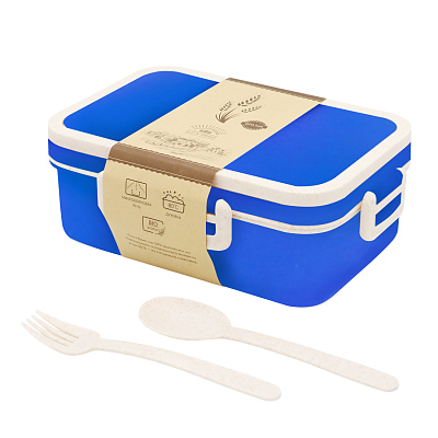 Ланчбокс (контейнер для еды) Inar из пшеничного волокна  (Синий.)