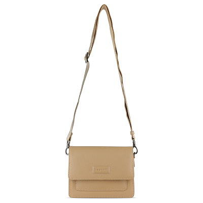 Сумка через плечо женская BUGATTI Elsa, песочного цвета, воловья кожа/полиэстер, 18,5х8,5х14,5 см