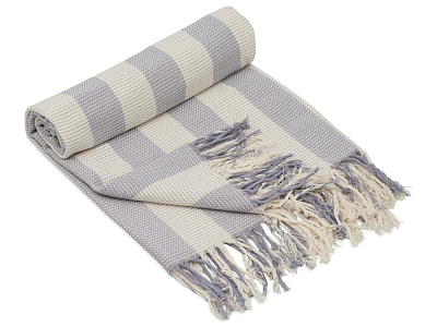 Плед Reglet из хлопка с бахромой (Серый)