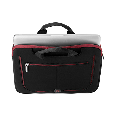 Сумка-чехол для ноутбука WENGER 13", чёрный с красными элементами, 100% нейлон, 33х24х2 см, 2 л
