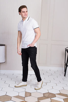 Рубашка поло мужская STAN с окантовкой хлопок/полиэстер 185, 04T