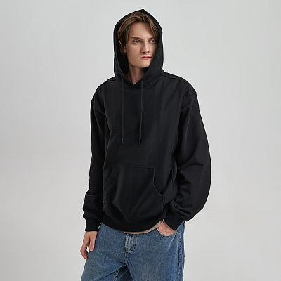 Худи релакс унисекс ADVENTURE, черный (Чёрный)