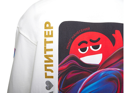 Худи оверсайз Alpha.01 унисекс, с миксом видов нанесения