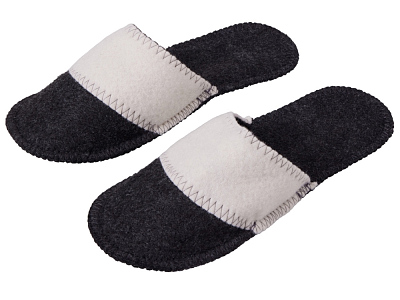 Тапочки двухцветные для бани и сауны Healing (Серый/белый)