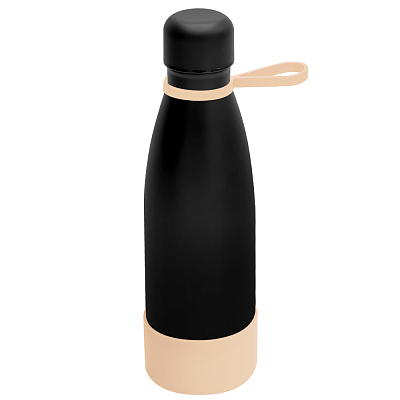 Термобутылка герметичная вакуумная Olivia To Go, чёрный/бежевый (Черный/бежевый)