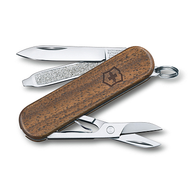 Нож-брелок VICTORINOX Classic SD 58 мм 5 функций деревянная рукоять