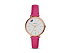 Корпус- розовое золото, циферблат- белый, крепление- розовый