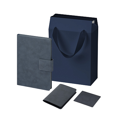 Подарочный набор Ritz, Nuba  (ежедневник, кардхолдер, обложка на паспорт) (Синий)