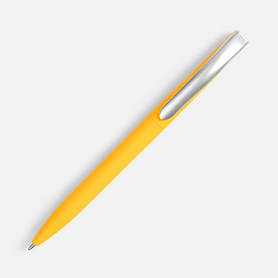 Ручка шариковая Pin Soft Touch, желтая
