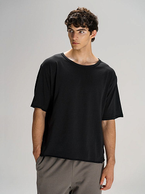 Футболка оверсайз унисекс Vozduh, черная (Чёрный)