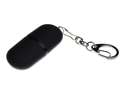 USB 2.0- флешка Goutte Soft-touch на 16 Гб каплевидной формы (Чёрный)