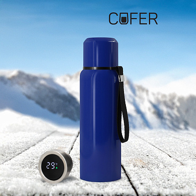 Термос S-travel New с датчиком температуры 600 мл. (синий) (Синий)