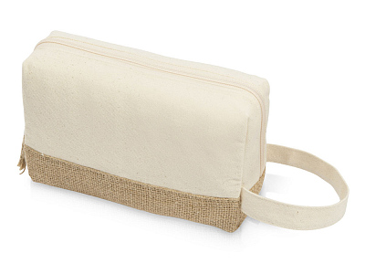Косметичка Jute с ручкой из хлопка и джута (Молочный)