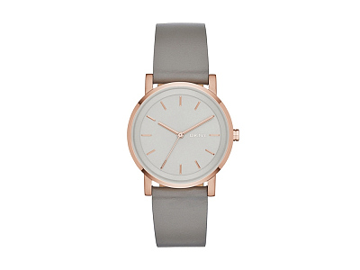 Часы наручные, женские (Корпус- розовое золото, циферблат- серый, крепление- серый)