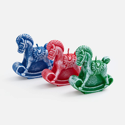 Свеча фигурная «Лошадка-качалка», красная