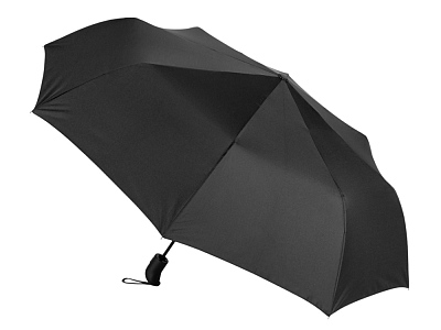 Зонт-полуавтомат складной Roof с куполом из переработанного пластика (Чёрный)