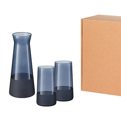 Подарочный набор декантер + 2 высоких стакана, Sapphire синий (Синий)