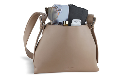 Сумка женская наплечная BUGATTI Luna, пудровая, полиуретан, 30 x 13 x 22 см