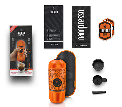 Ручная мини-кофемашина WACACO Nanopresso Tattoo Orange