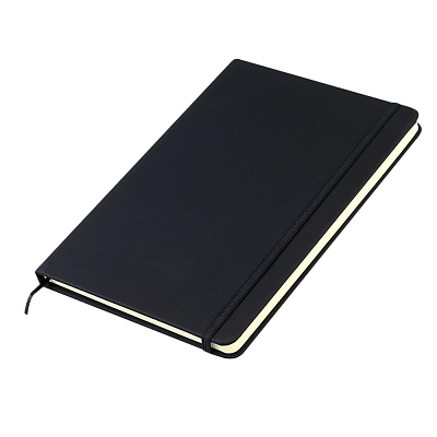 Блокнот A5 Monte в твёрдом переплёте, черный (Чёрный)