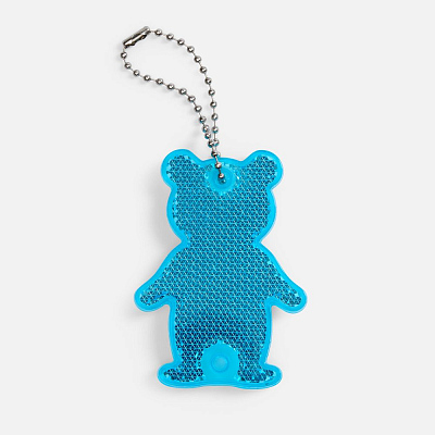 Пешеходный светоотражатель с цепочкой «Мишка»  (Синий)