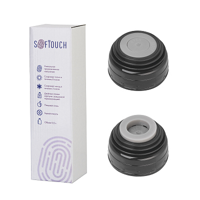 Термос "Крит" 500 мл, покрытие soft touch, красный