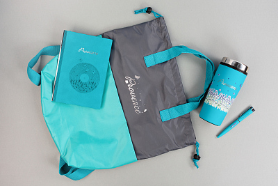 Термостакан "Европа" 500 мл, покрытие soft touch, бирюзовый