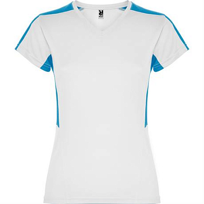 Спортивная футболка SUZUKA женская, БЕЛЫЙ/БИРЮЗОВЫЙ 2XL (Белый/бирюзовый)