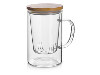 Стеклянная кружка с заварочной емкостью Milfoil (Прозрачный)