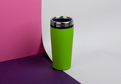 Термостакан "Европа" 500 мл, покрытие soft touch, зеленое яблоко