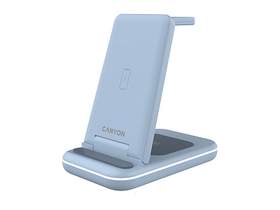 Беспроводное зарядное устройство 3-в-1 WS-304, 15 Вт (Голубой)