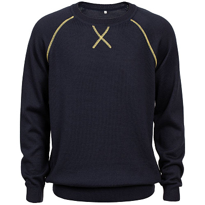 Джемпер Stitch с контрастной отделкой, бордовый с синим (Синий)