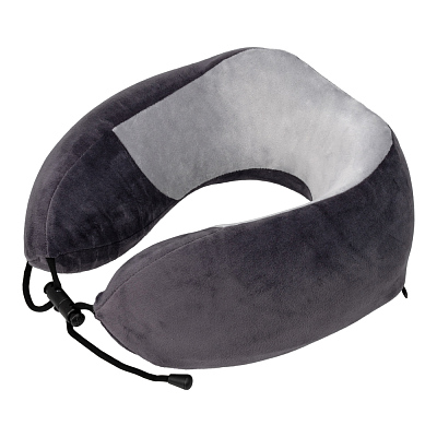 Подушка TORBER, дорожная, с эффектом памяти, тёмно-серая, полиэстер+спандекс, 26 х 27 х 10 см