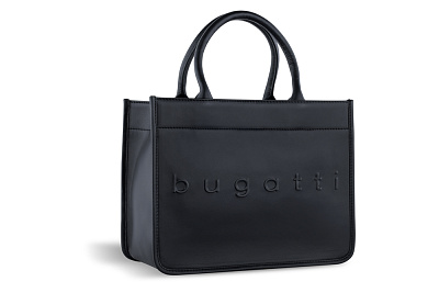 Сумка-тоут женская BUGATTI Daphne, чёрный цвет, воловья кожа/полиэстер, 29,5х13х22 см (Черный)
